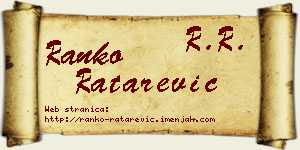 Ranko Ratarević vizit kartica